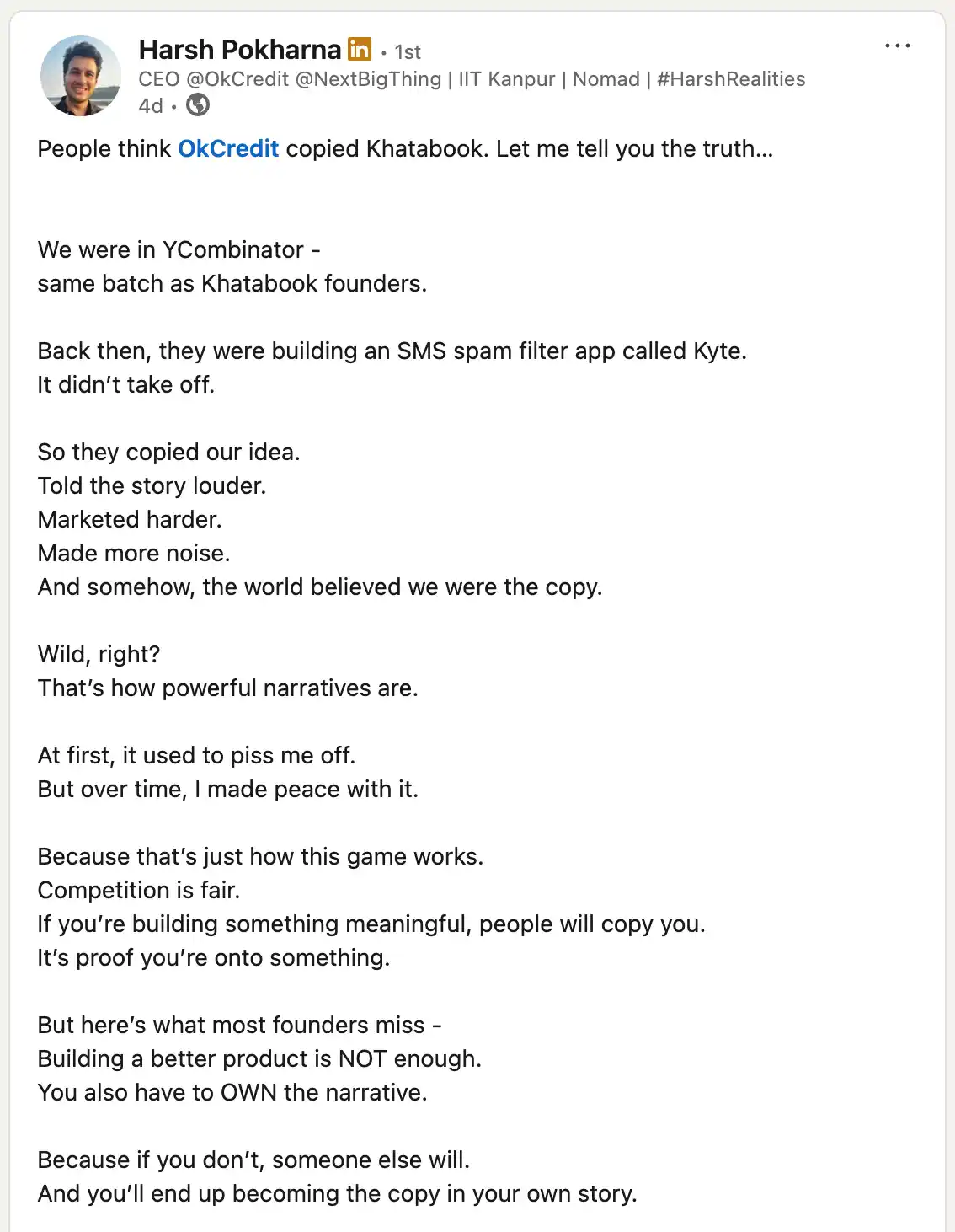 OkCredit Founder Claiming Khatabook Copied Their Idea