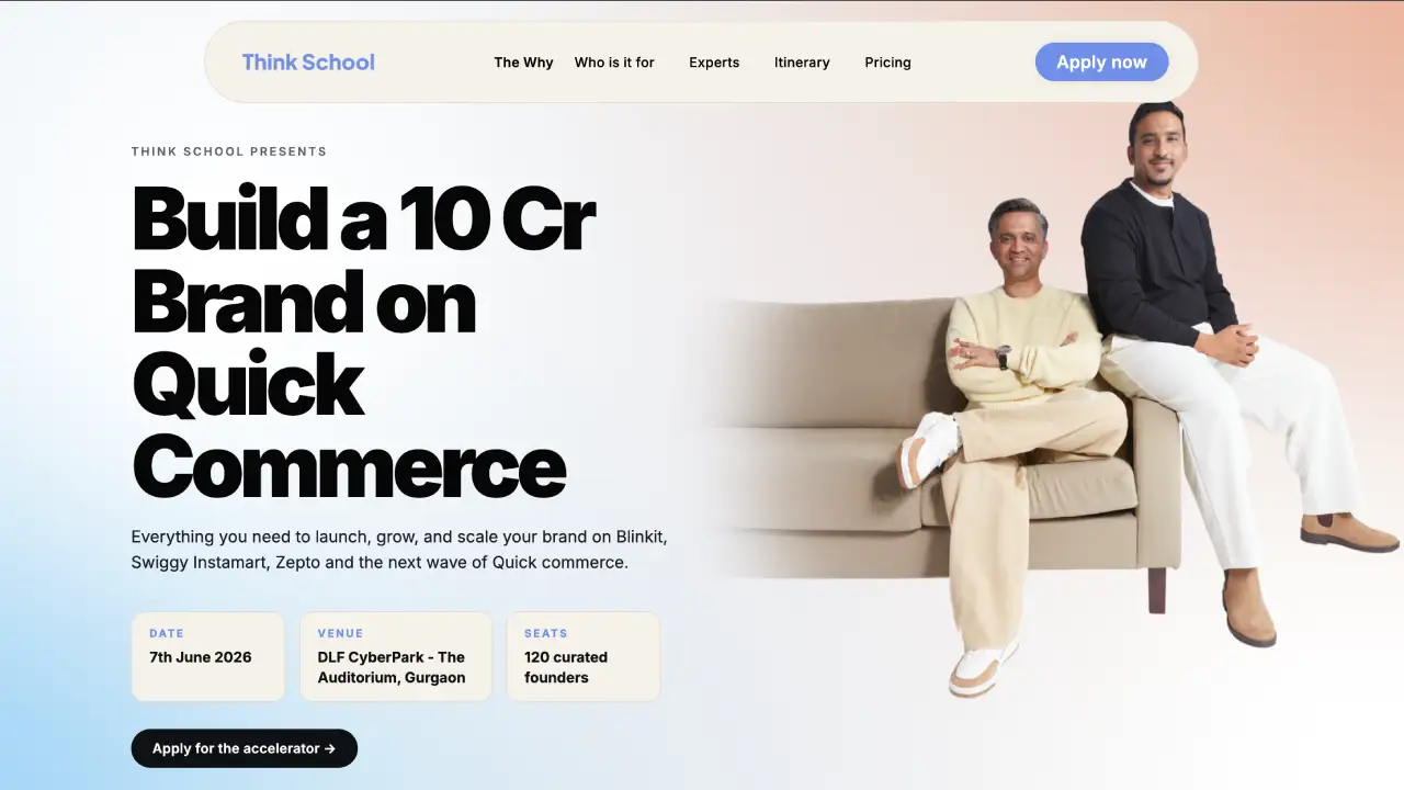 Think School Founder Ganesh Prasad Launches Accelerator for Quick Commerce Founders