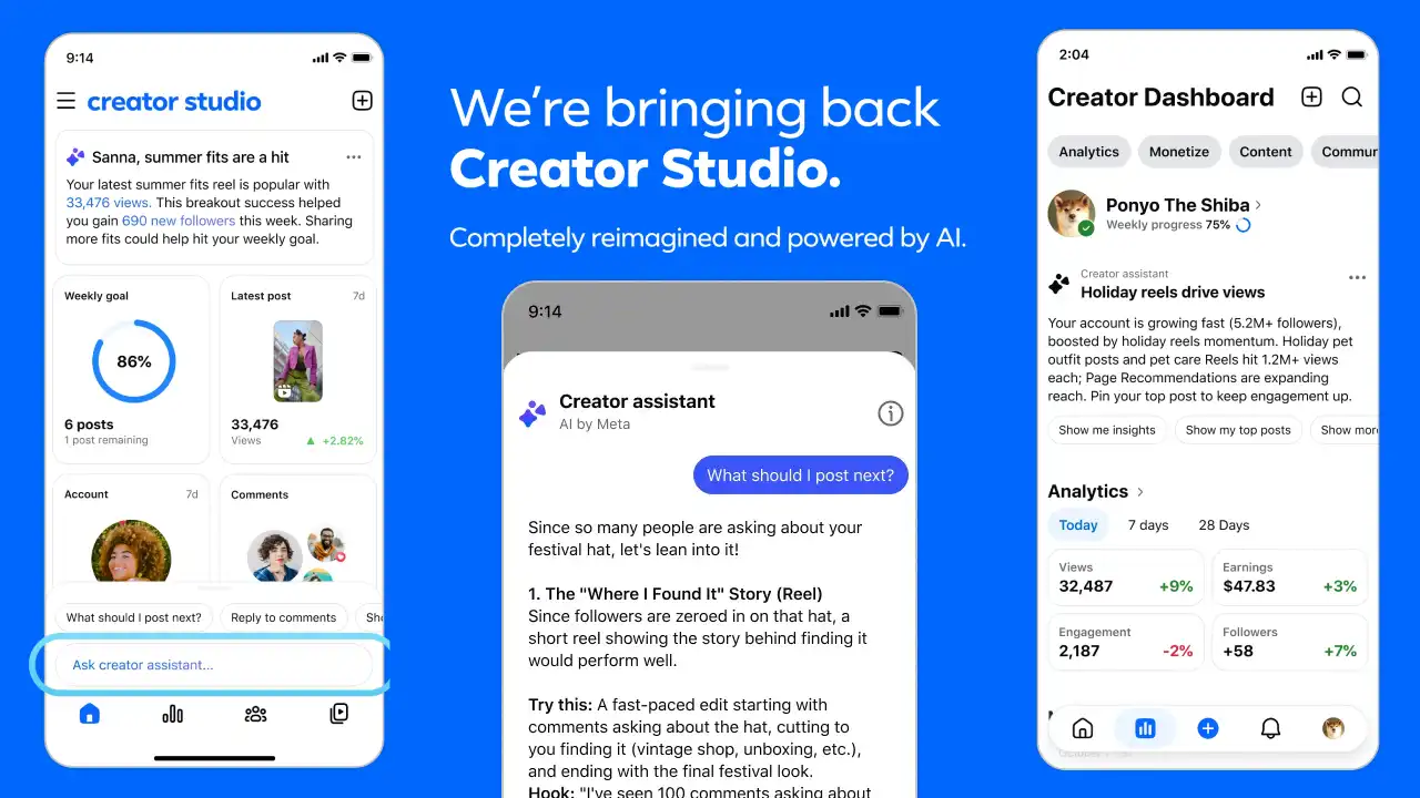 Meta revives Creator Studio tool to help Facebook creators grow audiences